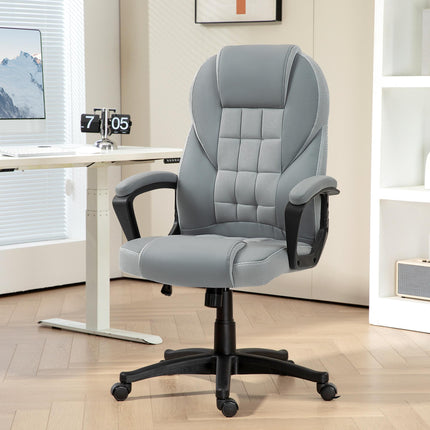 Faux Leather Executive Office Chair with Adjustable Height and Tilt - Grey