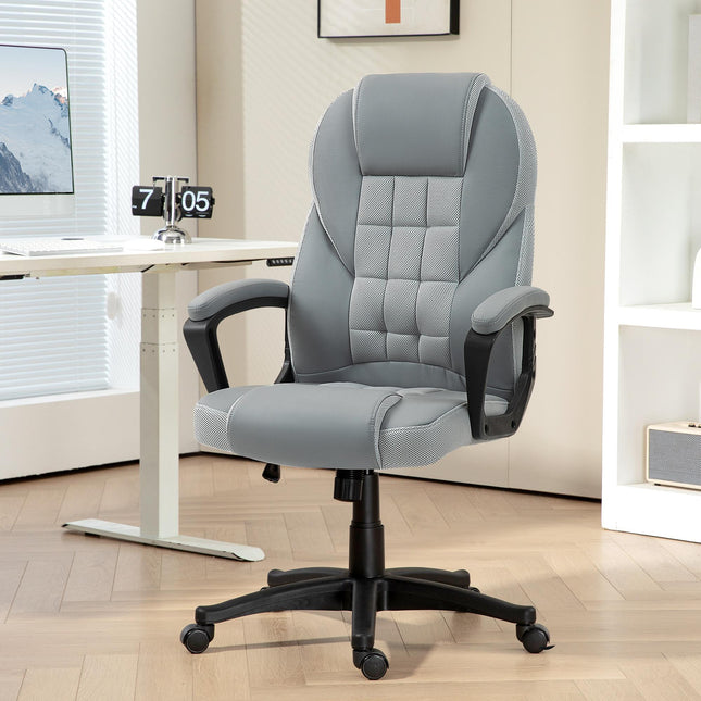 Faux Leather Executive Office Chair with Adjustable Height and Tilt - Grey