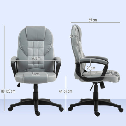 Faux Leather Executive Office Chair with Adjustable Height and Tilt - Grey