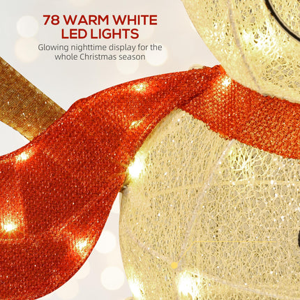 3ft 78 LED Outdoor Snowman Decoration with Accessories - White