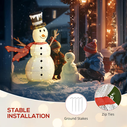 3ft 78 LED Outdoor Snowman Decoration with Accessories - White