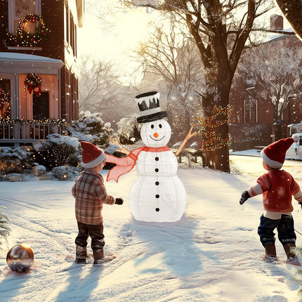 3ft 78 LED Outdoor Snowman Decoration with Accessories - White