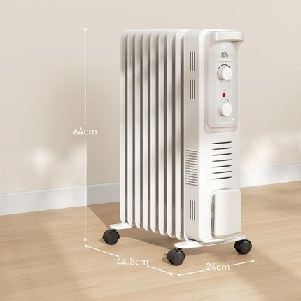 2000W Quiet Oil Filled Radiator, 9 Fin Energy Efficient Portable Electric Heater