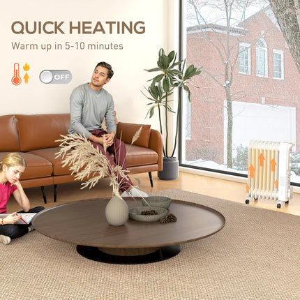 2000W Quiet Oil Filled Radiator, 9 Fin Energy Efficient Portable Electric Heater