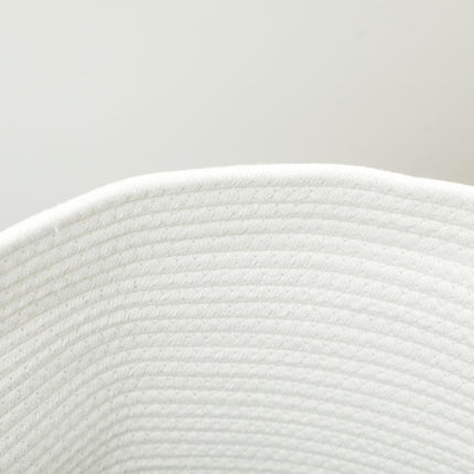 36L Cotton Rope Laundry Basket, with Handles - Cream White