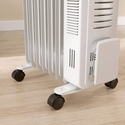 1500W Quiet Oil Filled Radiator, 7 Fin Energy Efficient Portable Electric Heater