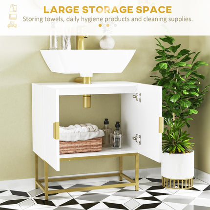 4 Piece Bathroom Furniture Set, Freestanding Tall Bathroom Cabinet, Under Sink S