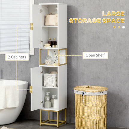 4 Piece Bathroom Furniture Set, Freestanding Tall Bathroom Cabinet, Under Sink S