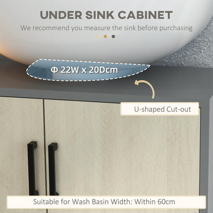 Bathroom Furniture Set with Doors, Tall Bathroom Cabinet with Adjustable Shelves