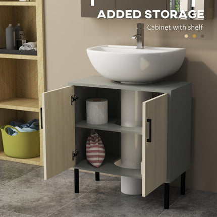Bathroom Furniture Set with Doors, Tall Bathroom Cabinet with Adjustable Shelves