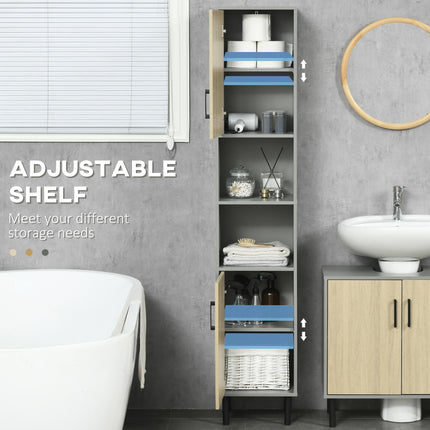 Bathroom Furniture Set with Doors, Tall Bathroom Cabinet with Adjustable Shelves