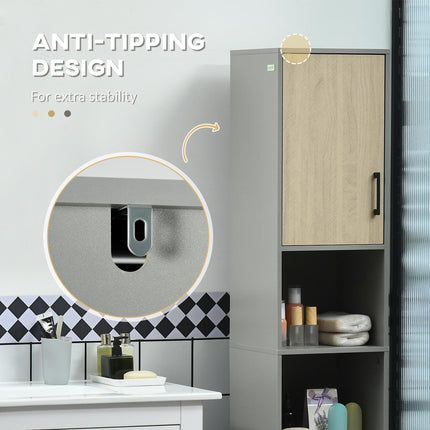 Bathroom Furniture Set with Doors, Tall Bathroom Cabinet with Adjustable Shelves