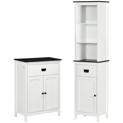 Bathroom Furniture Set, Bathroom Floor Cabinet with Drawer and Double Door, Tall