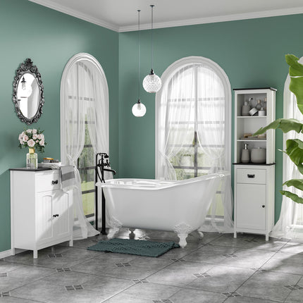 Bathroom Furniture Set, Bathroom Floor Cabinet with Drawer and Double Door, Tall