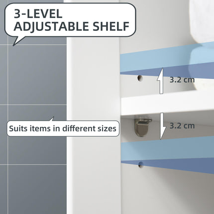 Bathroom Furniture Set, Bathroom Floor Cabinet with Drawer and Double Door, Tall