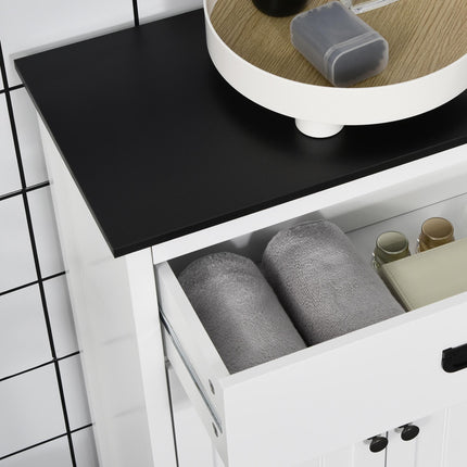 Bathroom Furniture Set, Bathroom Floor Cabinet with Drawer and Double Door, Tall