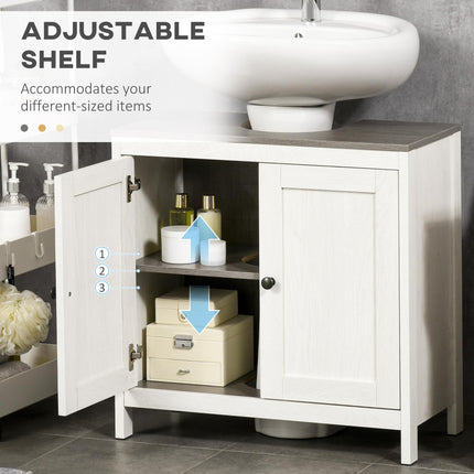 6-Tier Bathroom Furniture Set with Adjustable Shelves, Tall Storage & Floor Cabinet with Drawer - Antique White