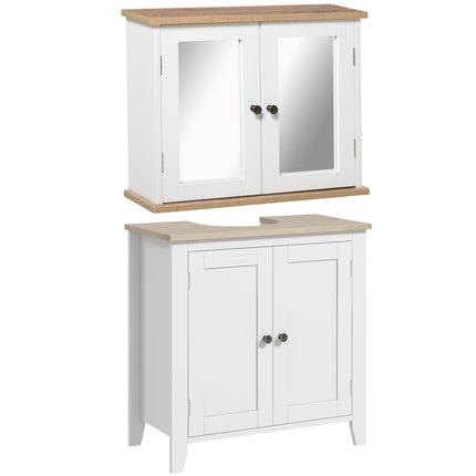 Bathroom Furniture Set, Mirror Cabinet Wall Mounted with Adjustable Shelf, Bathr