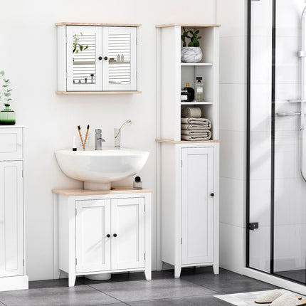 Bathroom Furniture Set, Mirror Cabinet Wall Mounted with Adjustable Shelf, Bathr