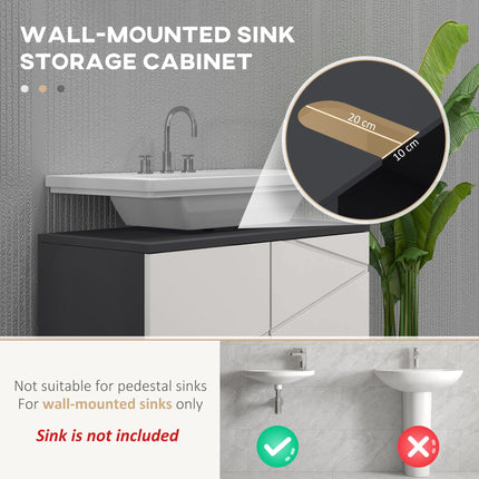 5-Piece Bathroom Furniture Set, Bathroom Storage Cabinet with Doors and Shelves,