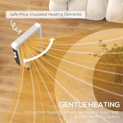 2kW Electric Heater, 10-45‚ÑÉ Temperature - White