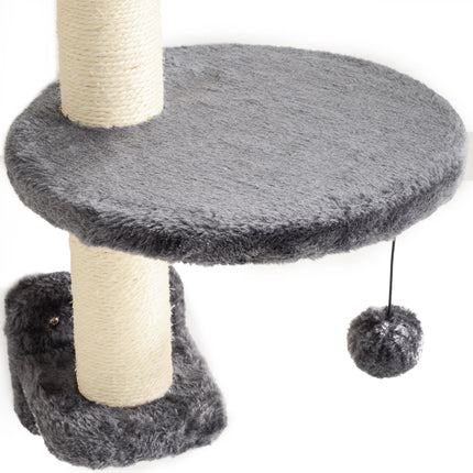 Four-Piece Cat Wall Furniture, with Hammock, Ladder, Platforms, Steps, for Indoor Use - Dark Grey
