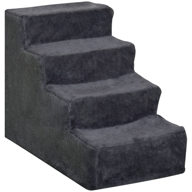 Four-Step Dog Stairs, with Washable Plush Cover, for High Bed Sofa, Dog Stairs With Washable Plush Cover For High Bed Sofa Dog Stairs F
