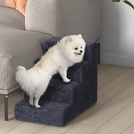 Four-Step Dog Stairs, with Washable Plush Cover, for High Bed Sofa, Dog Stairs With Washable Plush Cover For High Bed Sofa Dog Stairs F