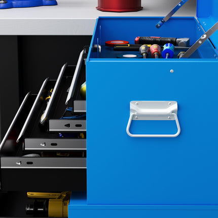 Portable Tool Box, Metal Tool Chest on Wheels with 6 Drawers for Garage and Work