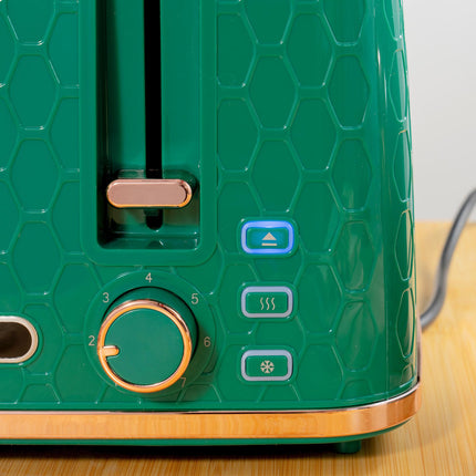 2 Piece 1.7L Kettle and 4-Slice Toaster Set with 7 Browning Levels - Green