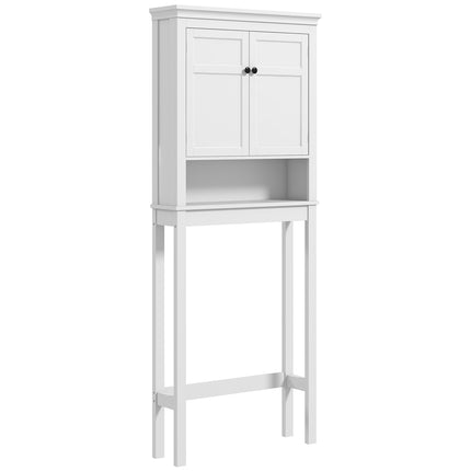 Over-Toilet and Appliance Storage Cabinet with Adjustable Shelves - White