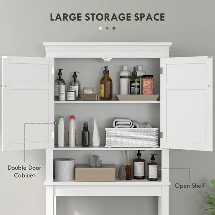 Over-Toilet and Appliance Storage Cabinet with Adjustable Shelves - White