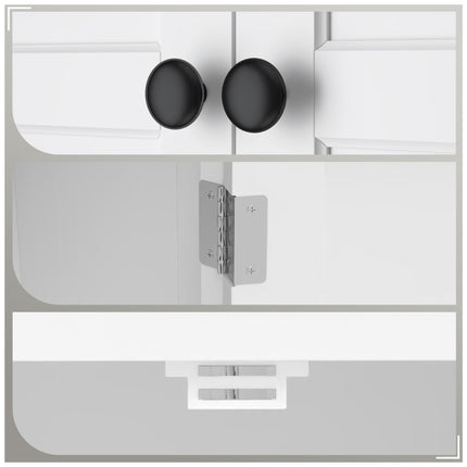 Over-Toilet and Appliance Storage Cabinet with Adjustable Shelves - White
