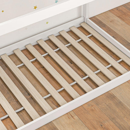Single House-Shaped Wooden Bed Frame for 90 x 190 cm Mattress - White