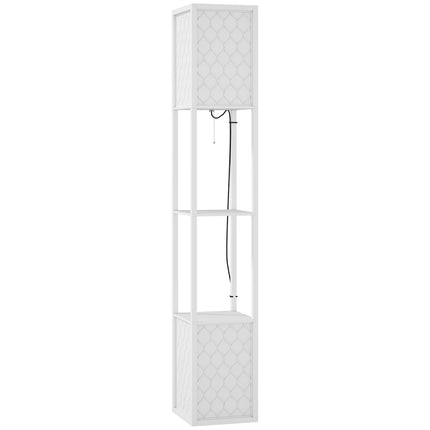 Duo Light Floor Shelf with Ambient Lighting - White
