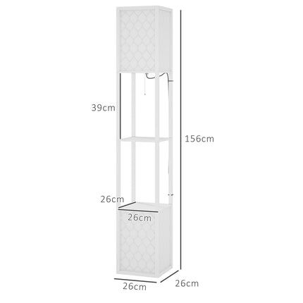 Duo Light Floor Shelf with Ambient Lighting - White