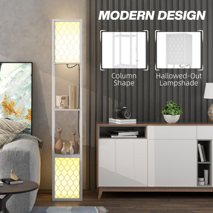 Duo Light Floor Shelf with Ambient Lighting - White