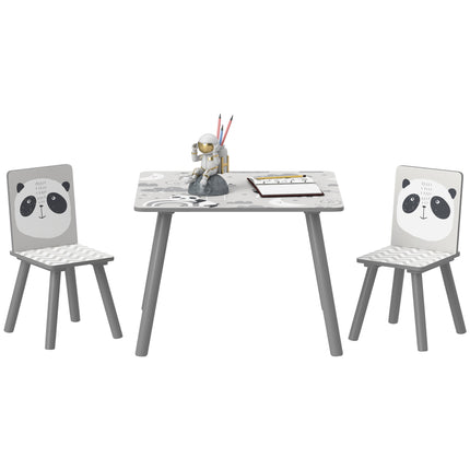 3 Piece Toddler Table and Chair Set for Kids 3-8 Years - Grey
