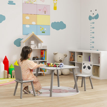3 Piece Toddler Table and Chair Set for Kids 3-8 Years - Grey