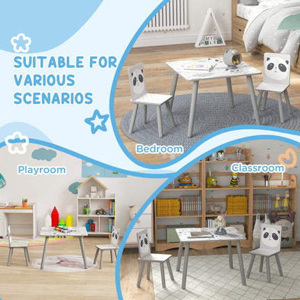 3 Piece Toddler Table and Chair Set for Kids 3-8 Years - Grey