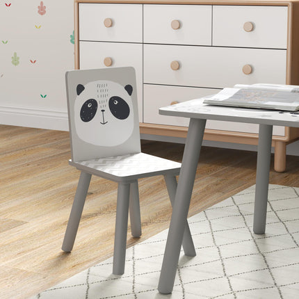 3 Piece Toddler Table and Chair Set for Kids 3-8 Years - Grey