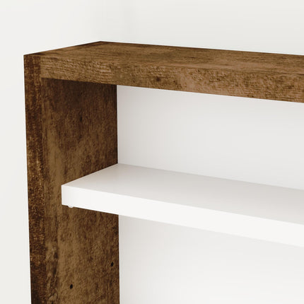 5-Tier Wall Display Shelf Cabinet with 4 Adjustable Shelves and Glass Doors 60x80cm - Rustic Brown