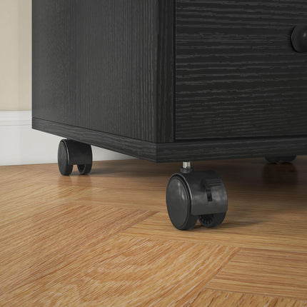 3 Drawer Mobile File Cabinet with Locking Wheels for Home Office - Black