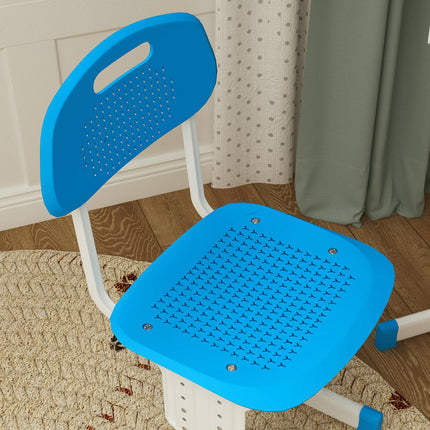 Adjustable Kids Desk and Chair Set with Book Stand and Pen Slot - Blue