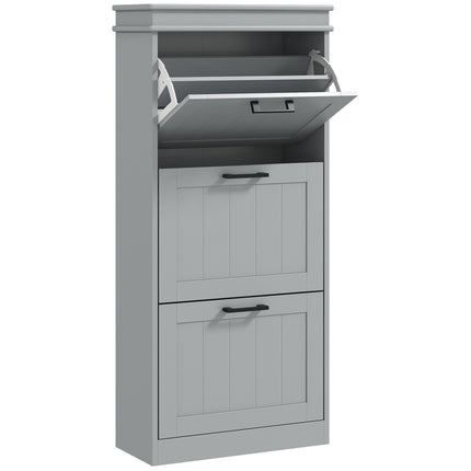 Three-Drawer Minimalistic Shoe Cabinet - Grey