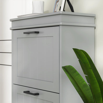 Three-Drawer Minimalistic Shoe Cabinet - Grey
