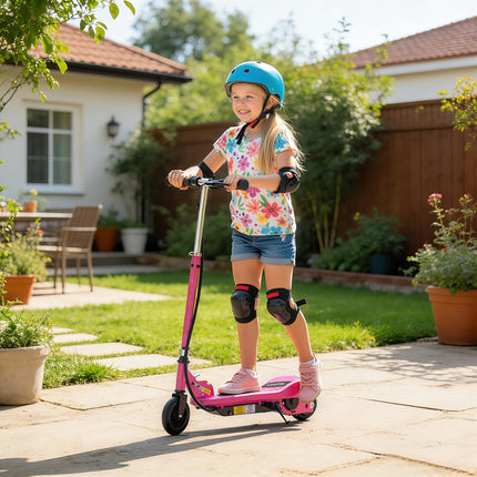 Folding Electric Kids Scooter Ride-On Age 7-14 - Pink
