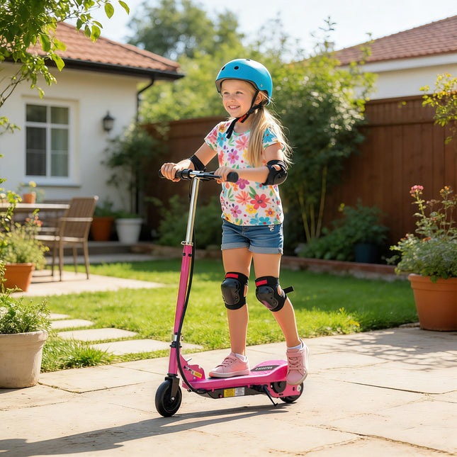 Folding Electric Kids Scooter Ride-On Age 7-14 - Pink