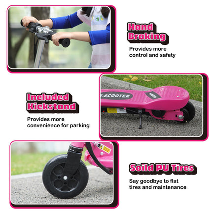 Folding Electric Kids Scooter Ride-On Age 7-14 - Pink