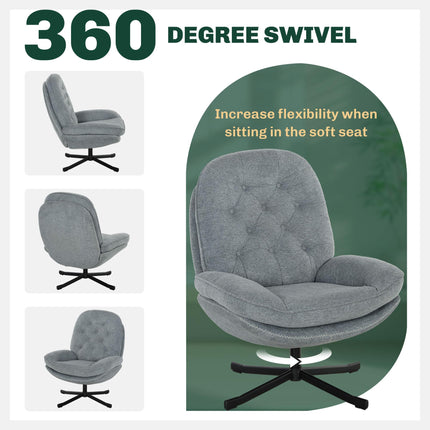 Relaxed Swivel Armchair - Grey
